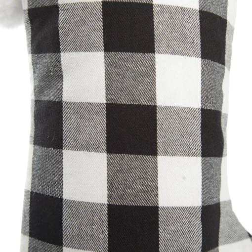 Personalised Black and White Buffalo Check Christmas Stocking Fashion