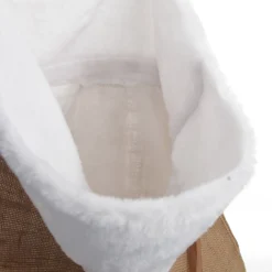 Personalised Burlap and White Fur Santa Sack Best
