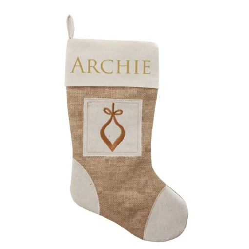 Personalised Burlap Bauble Christmas Stocking Outlet