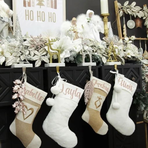 Personalised Burlap Bauble Christmas Stocking Outlet
