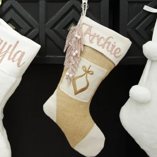 Personalised Burlap Bauble Christmas Stocking Outlet