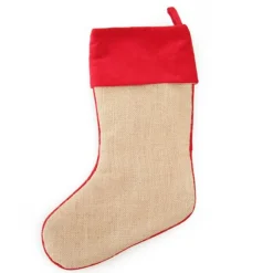 Personalised Burlap Cardinal Bird Christmas Stocking Discount
