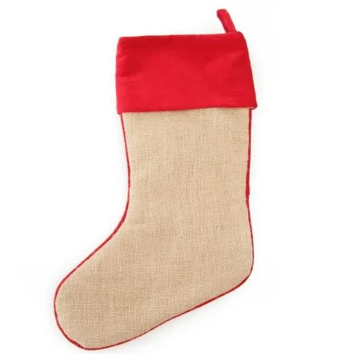 Personalised Burlap Cardinal Bird Christmas Stocking Discount
