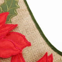 Personalised Burlap Poinsettia Christmas Stocking Store