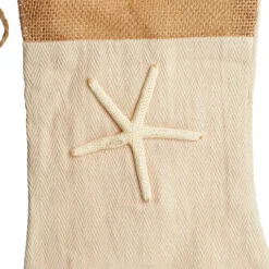 Personalised Burlap Starfish Christmas Stocking Clearance