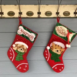 Personalised Cat with Fish Christmas Stocking Flash Sale