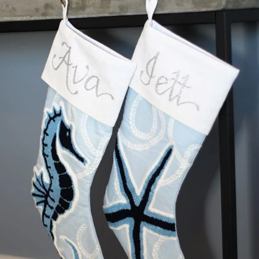 Personalised Coastal Starfish Christmas Stocking Clearance