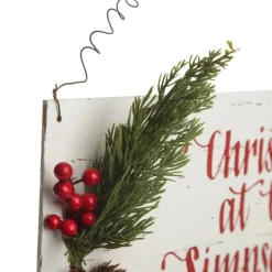 Personalised Country Christmas Wood Plaque with Red Berry Best Sale