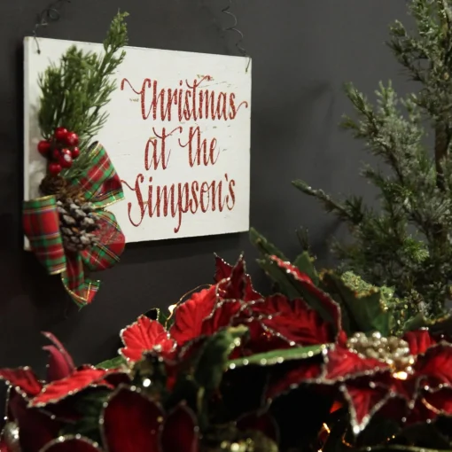 Personalised Country Christmas Wood Plaque with Red Berry Best Sale