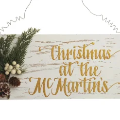 Personalised Country Christmas Wood Plaque with White Berry Fashion