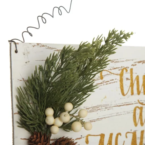 Personalised Country Christmas Wood Plaque with White Berry Fashion