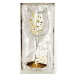 Personalised 'Dear Santa, Define Good' Wine Glass Sale