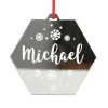 Personalised Etched Hexagon Christmas Decoration Shop