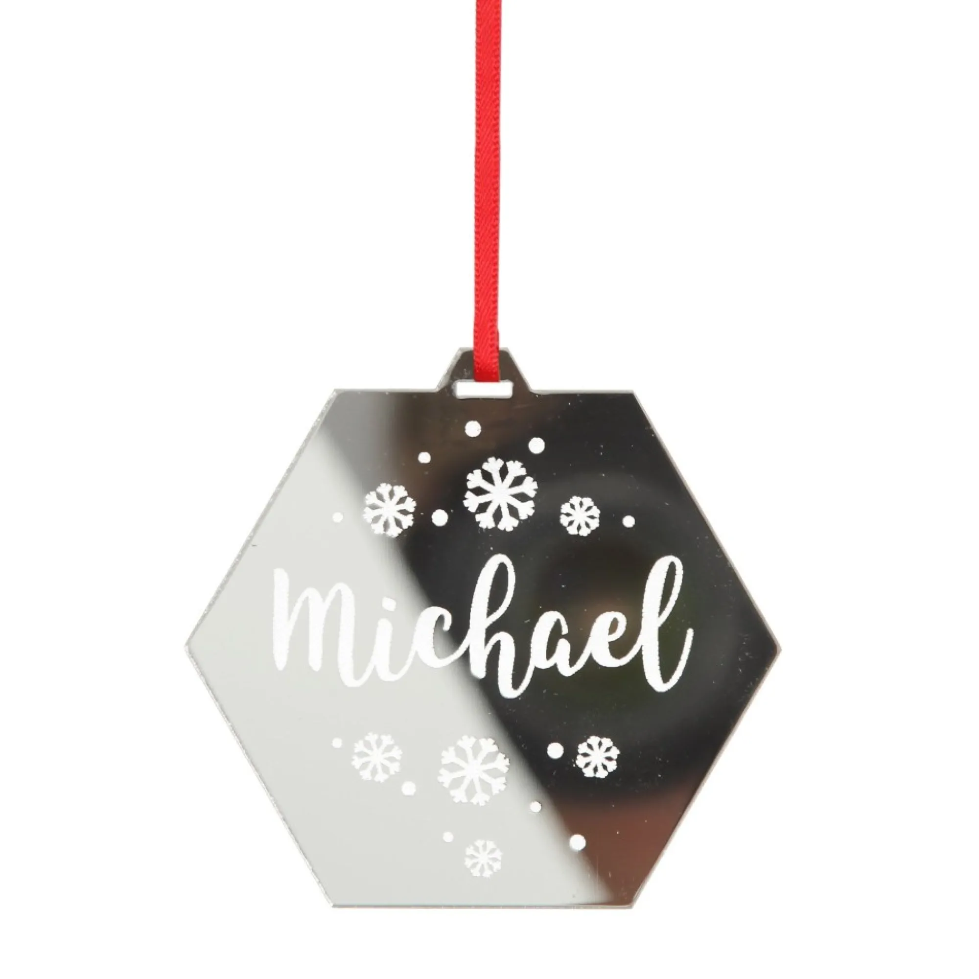 Personalised Etched Hexagon Christmas Decoration Shop
