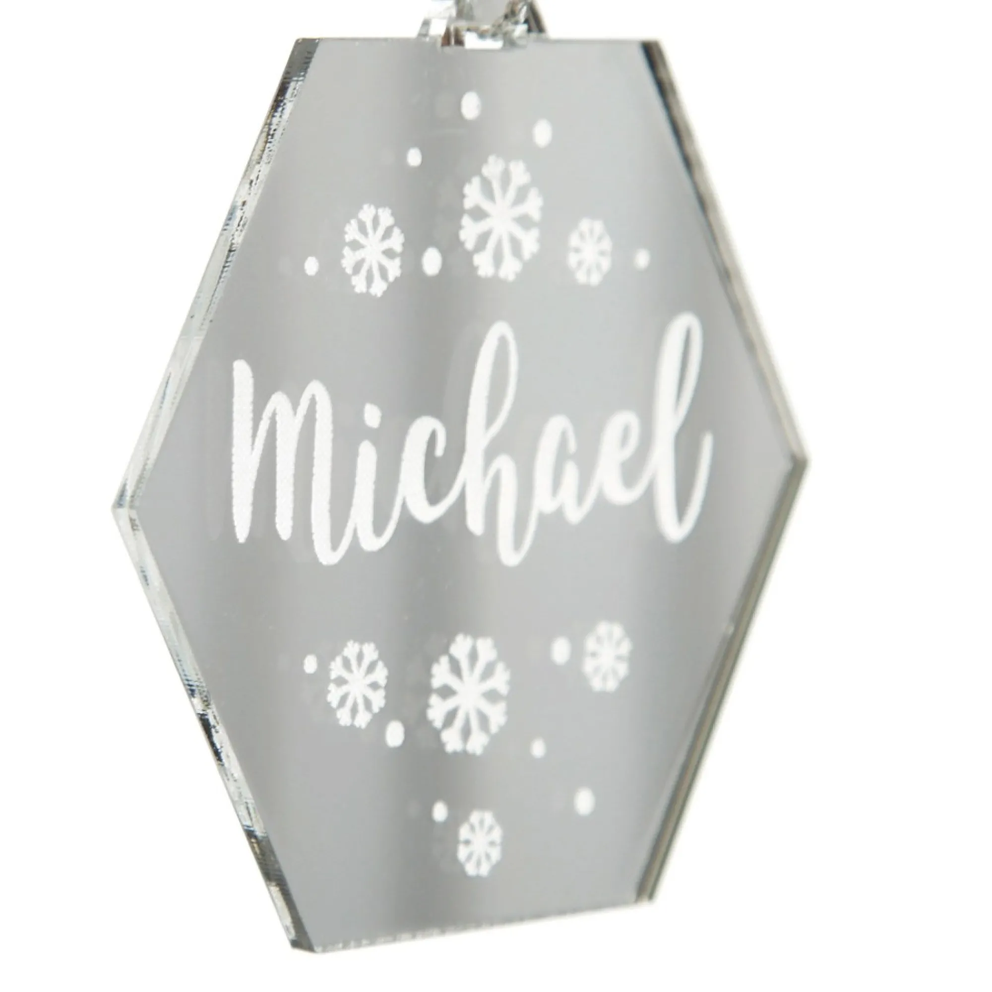 Personalised Etched Hexagon Christmas Decoration Shop