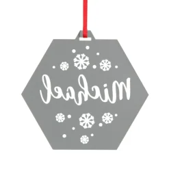 Personalised Etched Hexagon Christmas Decoration Shop
