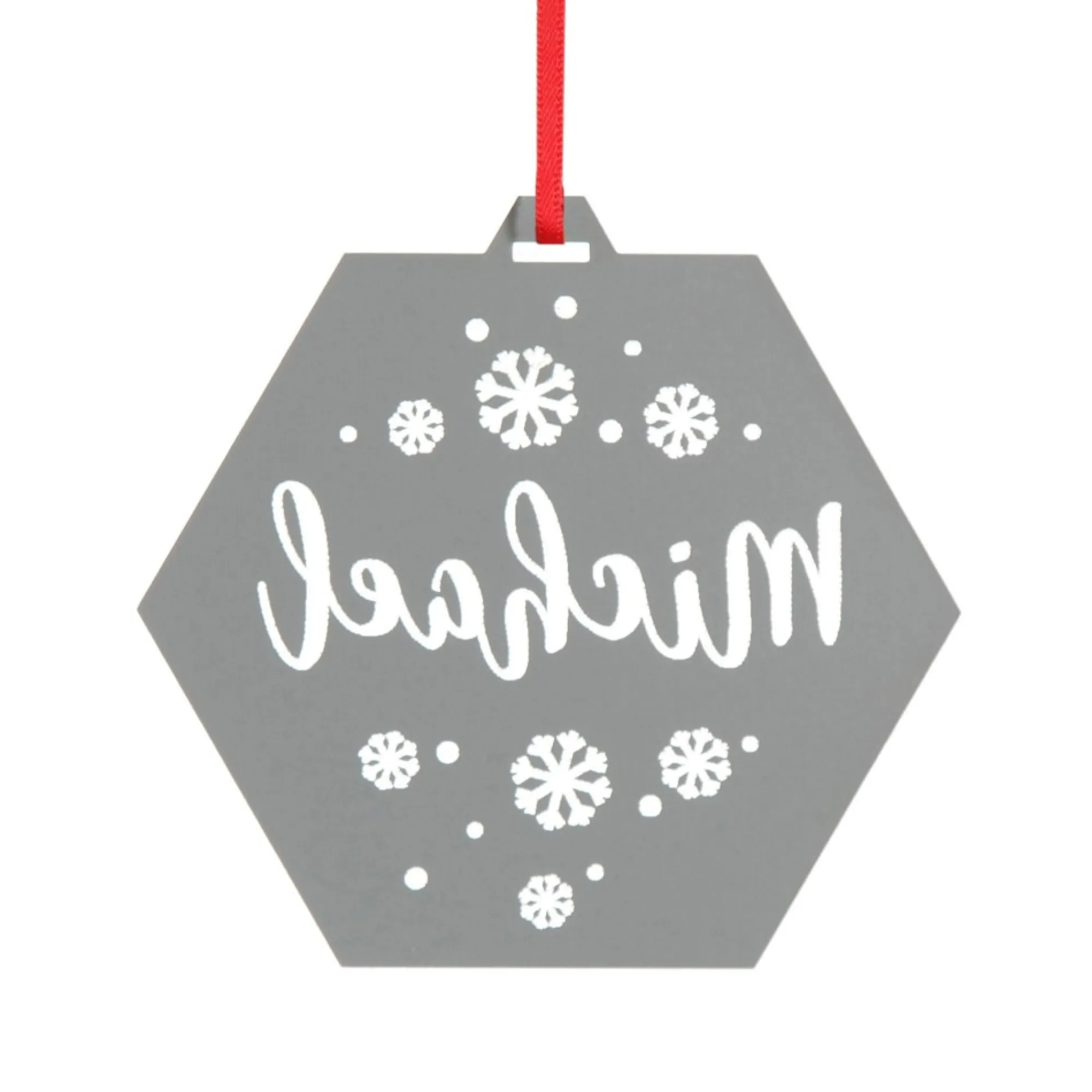 Personalised Etched Hexagon Christmas Decoration Shop