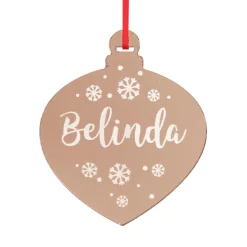 Personalised Etched Teardrop Christmas Decoration Sale