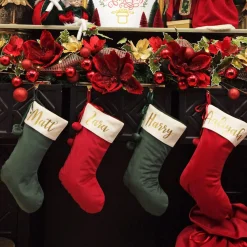 Personalised Forest Green Velvet Christmas Stocking Best