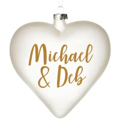 Personalised Frosted Glass Heart Cheap