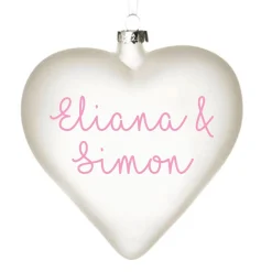 Personalised Frosted Glass Heart Cheap