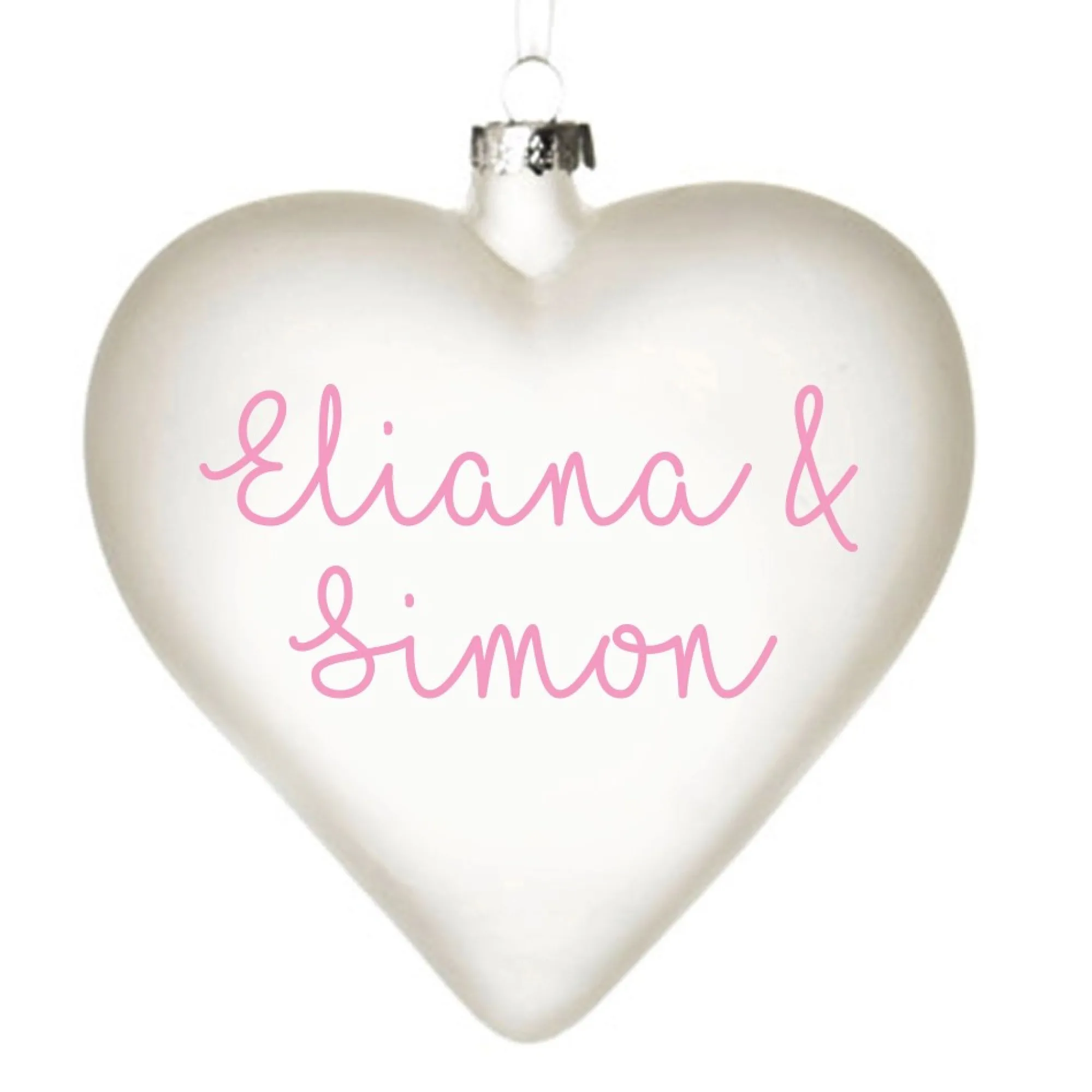 Personalised Frosted Glass Heart Cheap