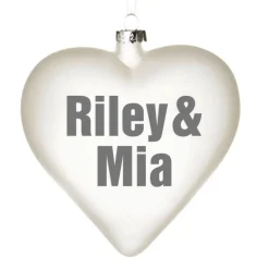 Personalised Frosted Glass Heart Cheap