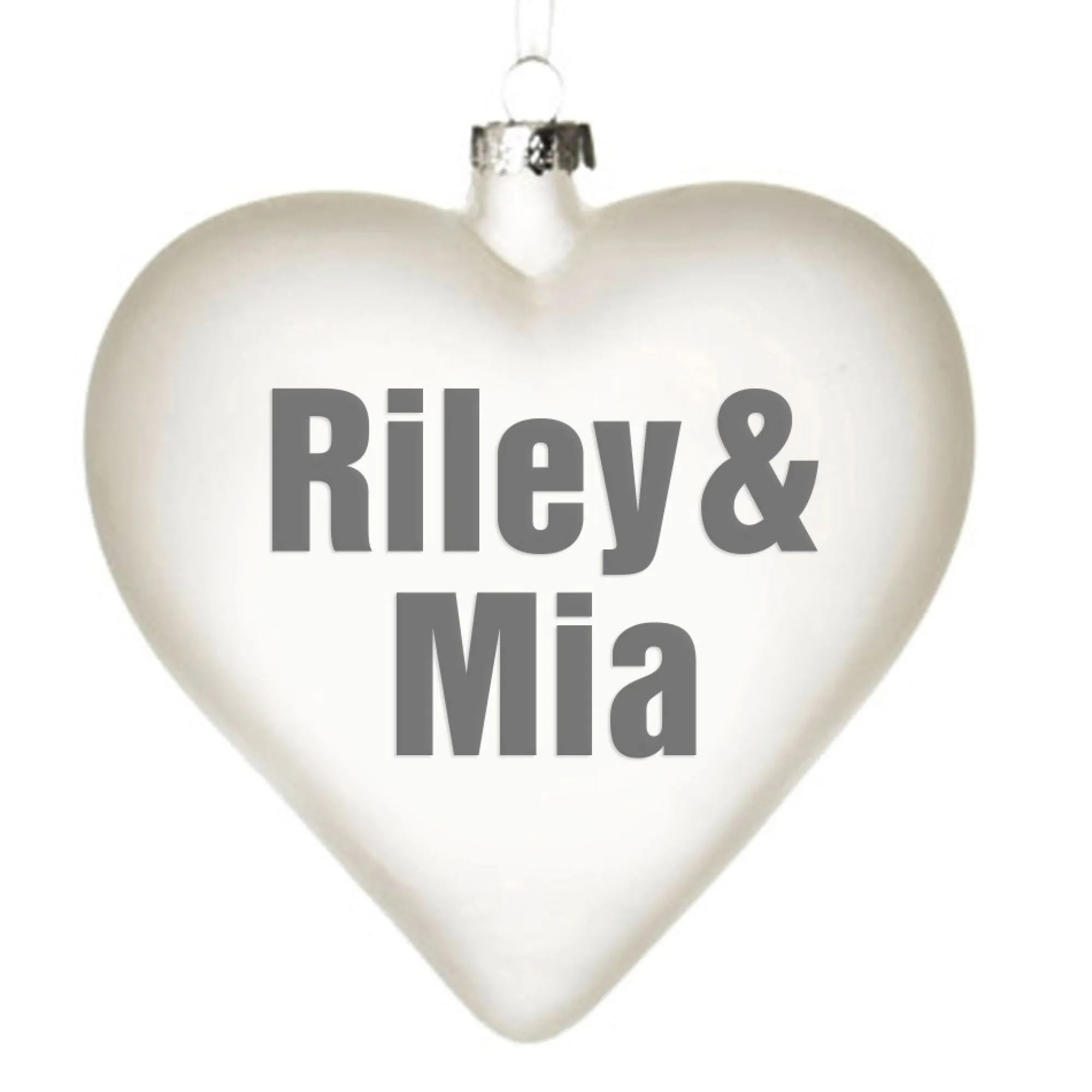 Personalised Frosted Glass Heart Cheap