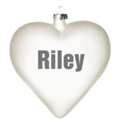 Personalised Frosted Glass Heart Cheap