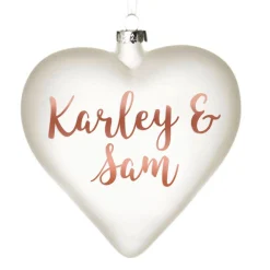Personalised Frosted Glass Heart Cheap