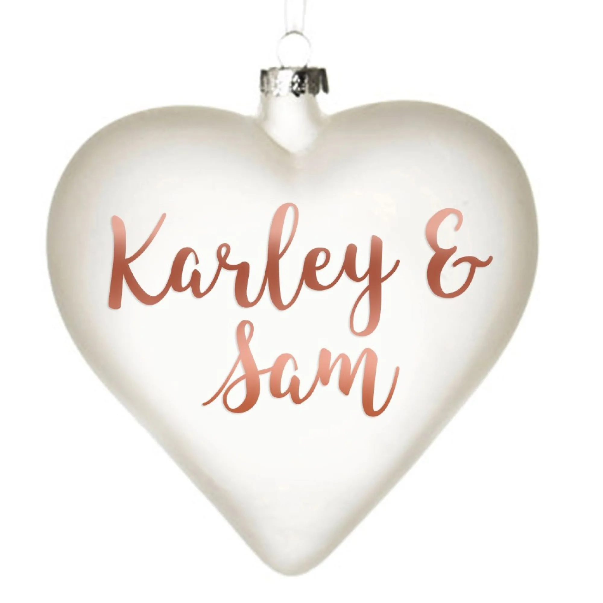 Personalised Frosted Glass Heart Cheap
