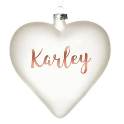 Personalised Frosted Glass Heart Cheap