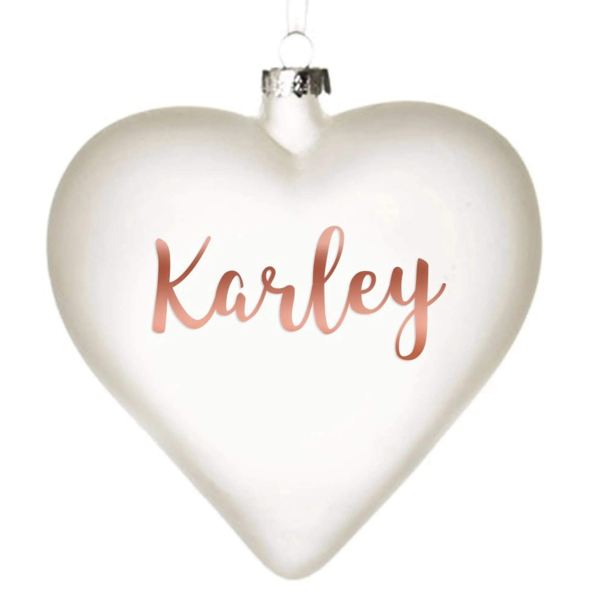 Personalised Frosted Glass Heart Cheap
