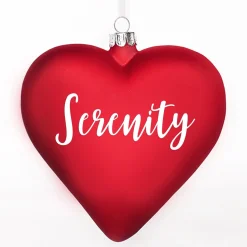 Personalised Frosted Red Glass Heart Best