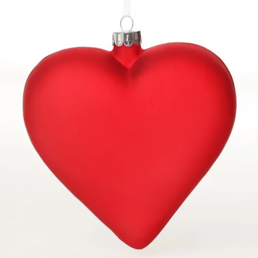 Personalised Frosted Red Glass Heart Fashion