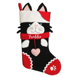 Personalised Fun Black Cat Christmas Stocking Store