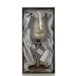 Personalised 'Get into the Christmas Spirits' Wine Glass - Gold Stem Shop