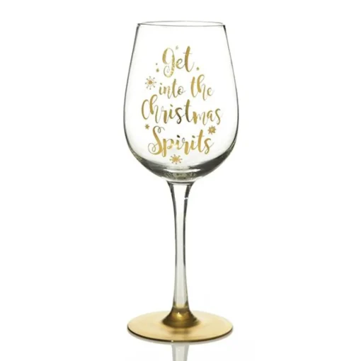 Personalised 'Get into the Christmas Spirits' Wine Glass Online