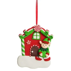 Personalised Gingerbread House Decoration with Boy Elf Outlet