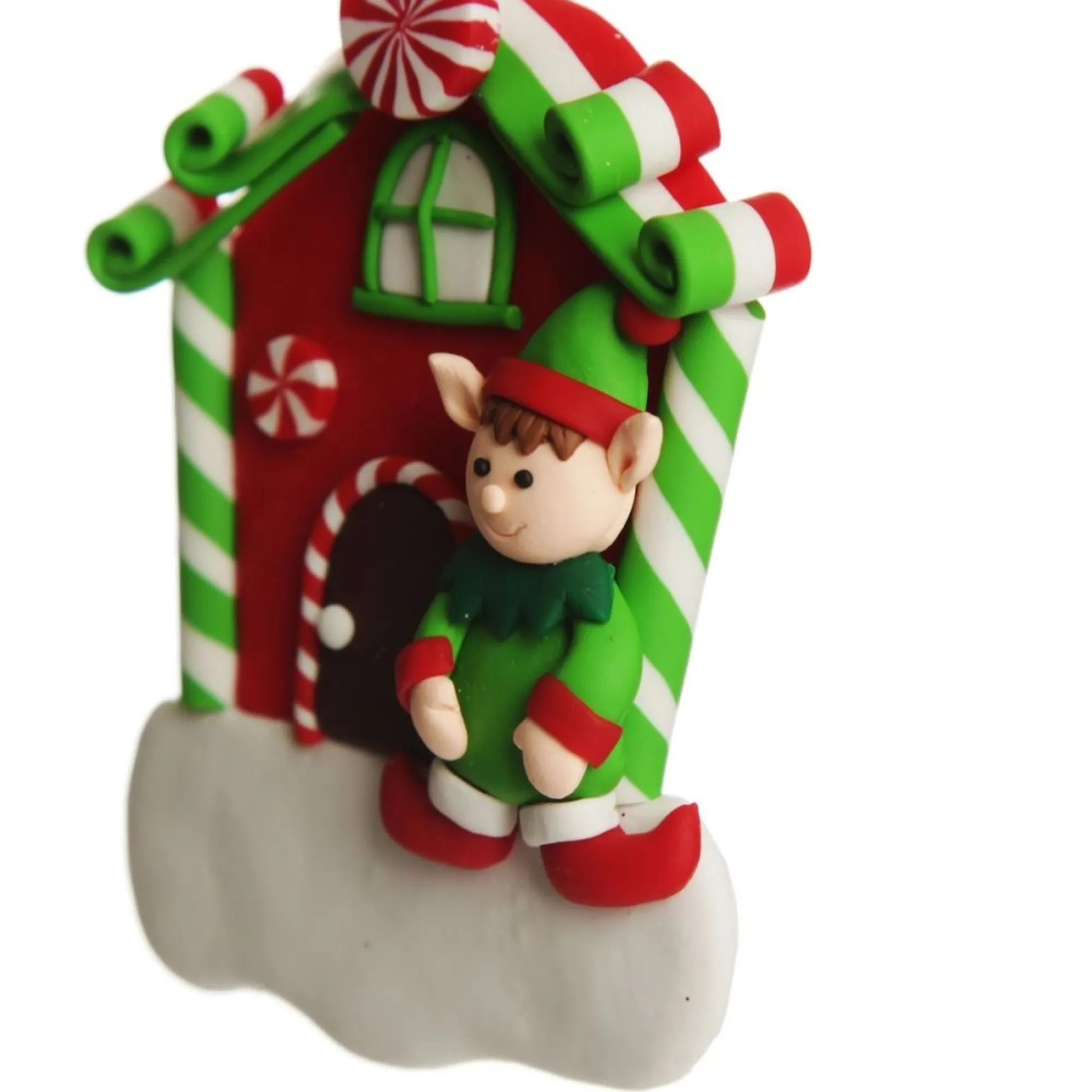 Personalised Gingerbread House Decoration with Boy Elf Outlet