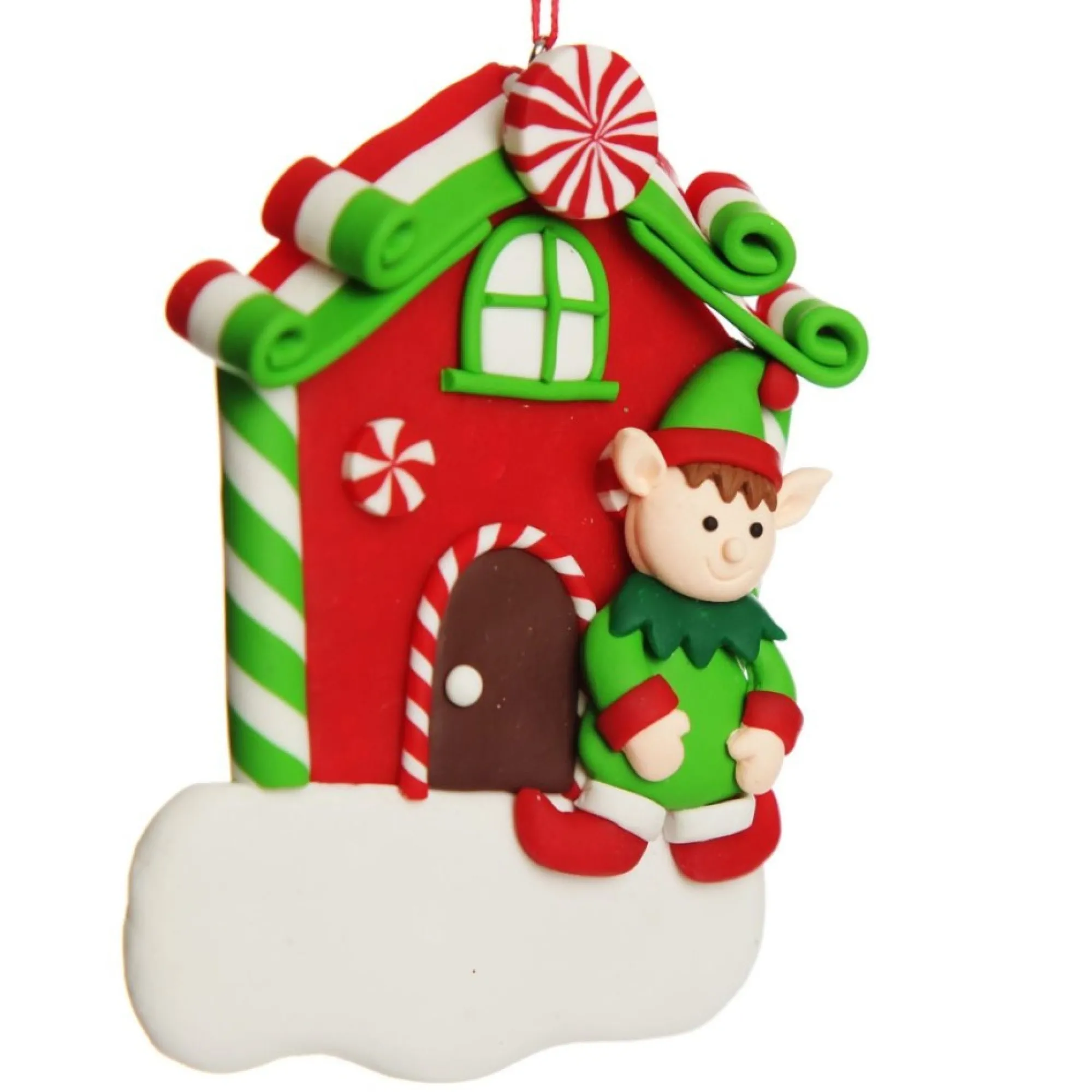 Personalised Gingerbread House Decoration with Boy Elf Outlet