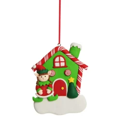 Personalised Gingerbread House Decoration with Girl Elf Flash Sale