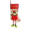 Personalised Girl Elf Christmas Stocking with Dangly Legs Cheap