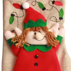 Personalised Girl Elf Christmas Stocking with Dangly Legs Cheap
