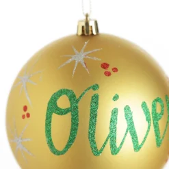 Personalised Gold Shatterproof Christmas Bauble Cheap