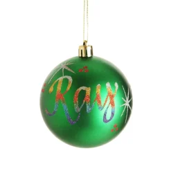 Personalised Green Shatterproof Christmas Bauble Cheap