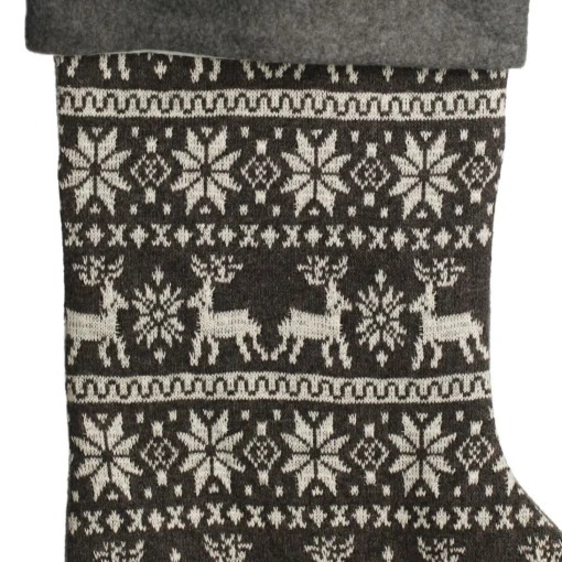 Personalised Grey Knitted Christmas Stocking Hot