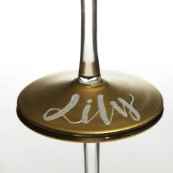 Personalised 'He Sees you When You're Drinking' Wine Glass - Gold Stem Best Sale