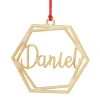 Personalised Hexagonal Laser Cut Christmas Decoration Cheap