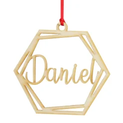 Personalised Hexagonal Laser Cut Christmas Decoration Cheap